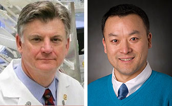 Dr. Donahue (left) and Yong Wang (right)